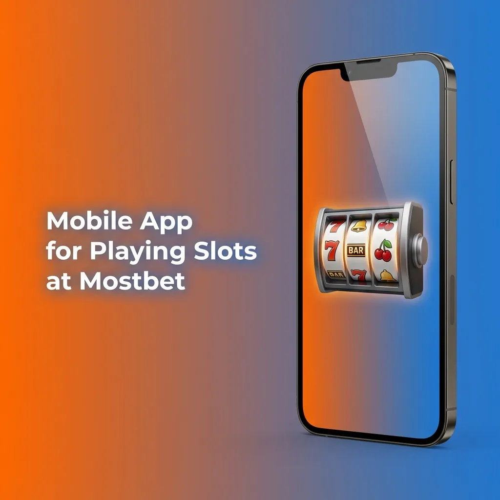 Smartphone showing the Mostbet slots app with reels, menus, and touch controls optimized for mobile play