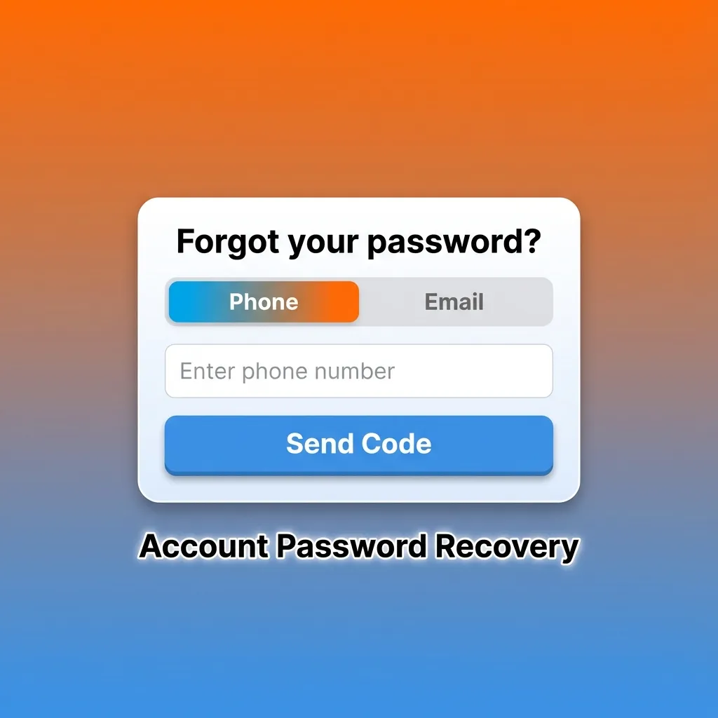 Illustration of Mostbet account password recovery steps with icons for email, phone, OTP, and new password reset.
