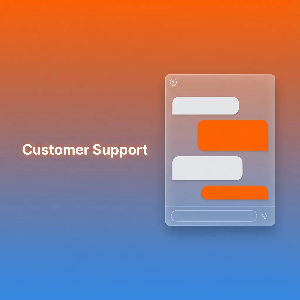 Illustration of customer support: live chat, email, app form, FAQ, and social icons helping with withdrawals and account issues