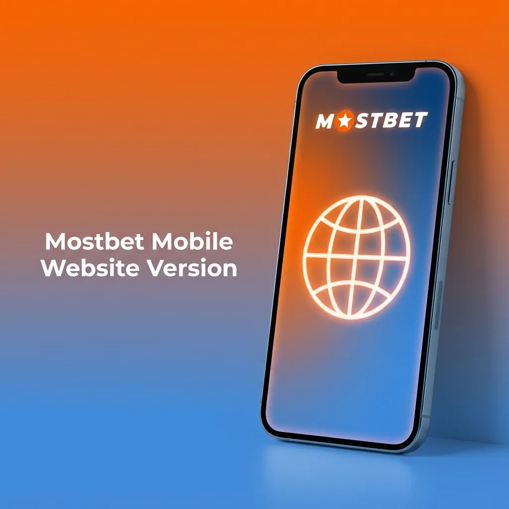 Smartphone showing Mostbet mobile site with sports betting, live casino, slots, bonuses and support in a browser