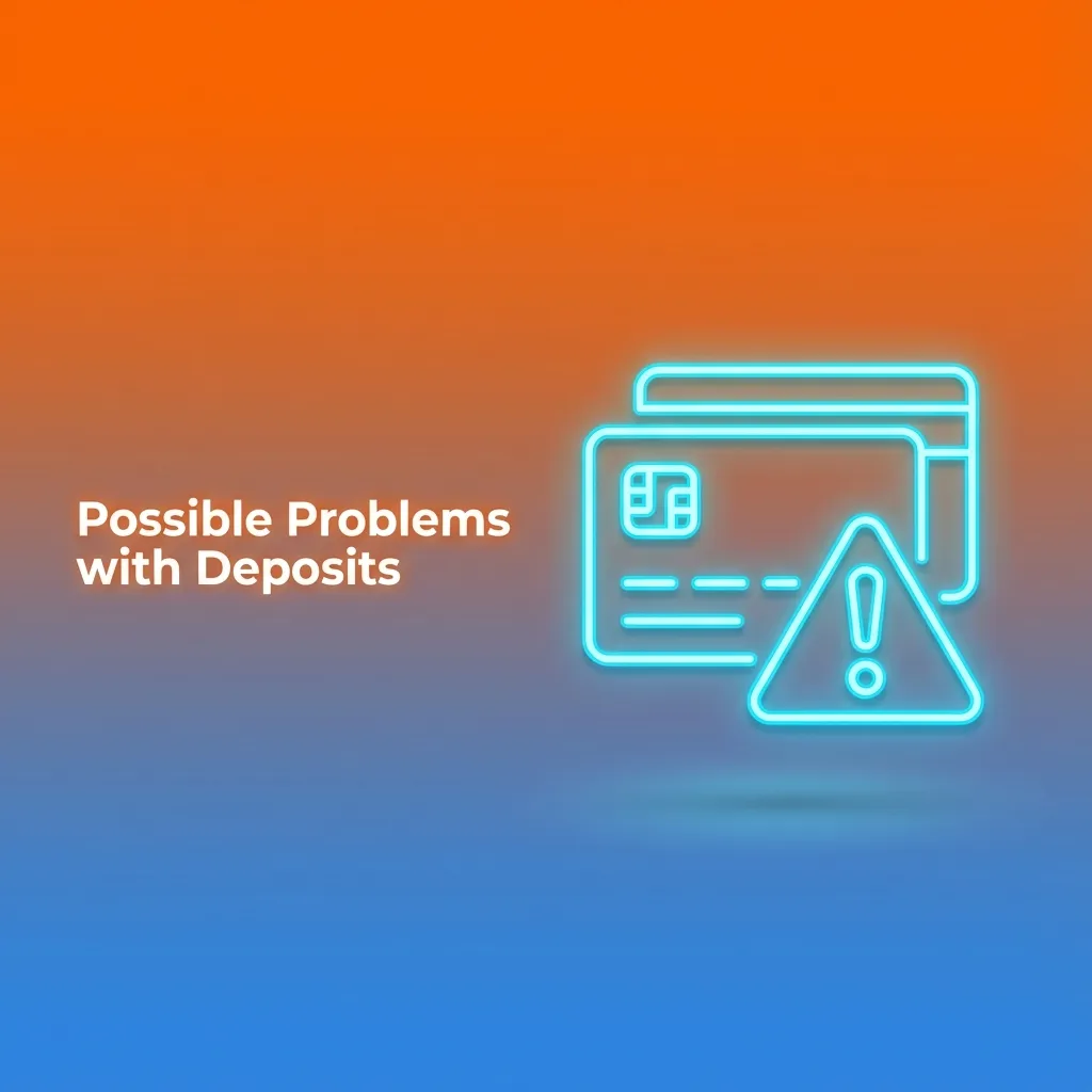 Illustration of an Indian user facing deposit issues on a betting app, with warning icons and bank, UPI, and KYC symbols