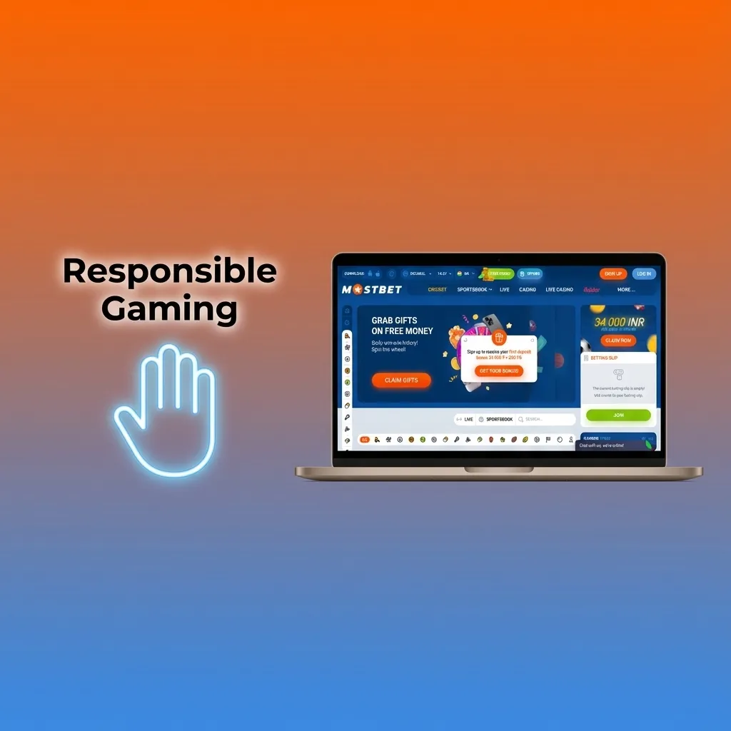 Illustration of a bettor using on‑screen tools to set limits, take breaks, and keep gambling safe and under control
