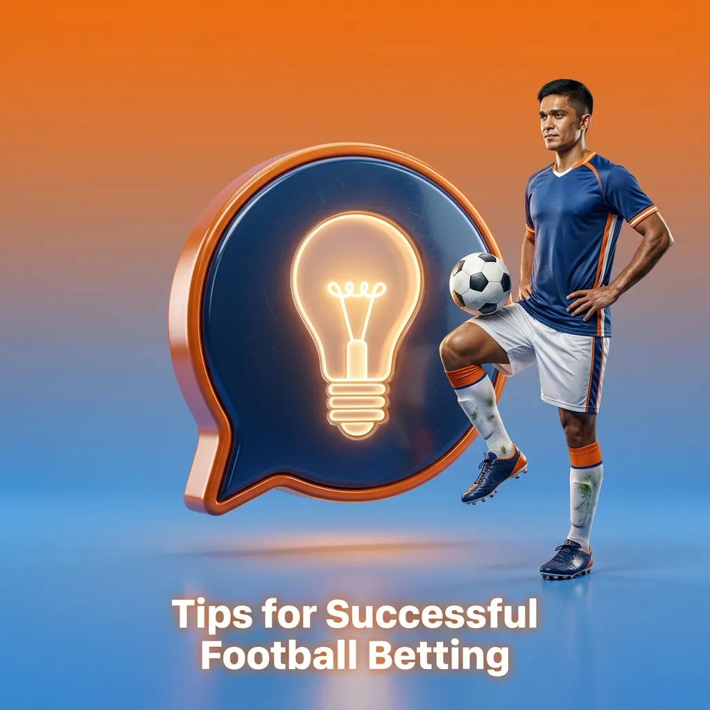 Flat infographic titled “Tips for Successful Football Betting” with icons for tactics, stats, bankroll, and discipline