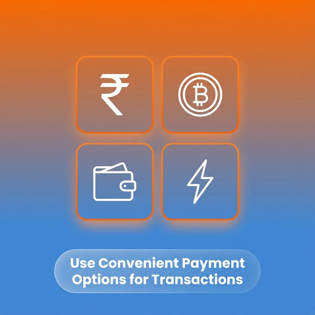 Illustration of Indian digital payment options like UPI, Paytm, GPay and RuPay used for secure INR deposits and withdrawals