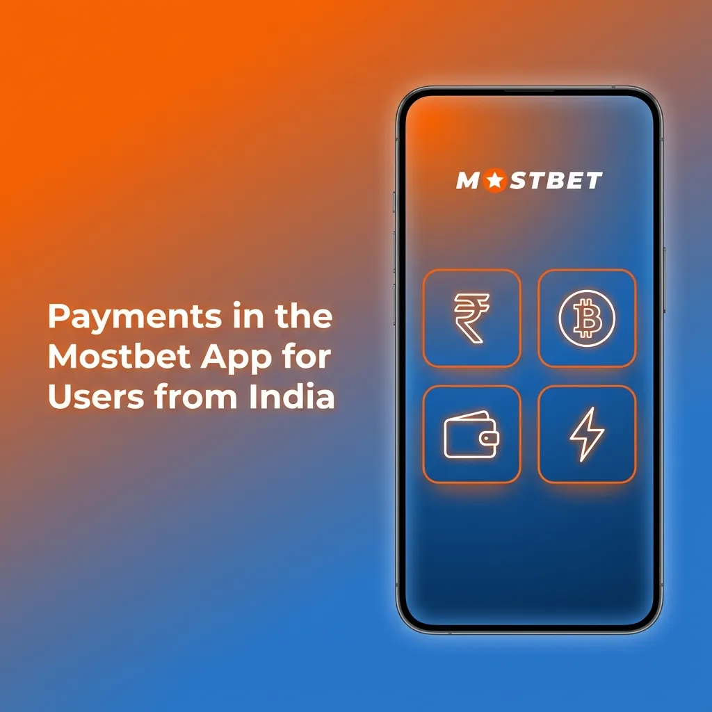 Mostbet India app screen showing INR balance and icons for UPI, PhonePe, Google Pay, PayTM, NetBanking, and crypto payments