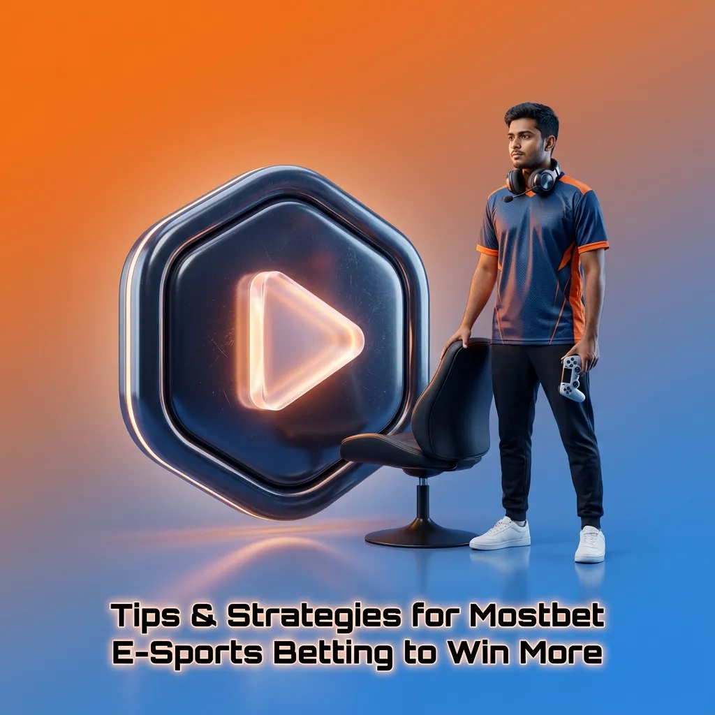 Graphic titled “Tips & Strategies for Mostbet E-Sports Betting” with icons for bankroll, research, odds and diary notes