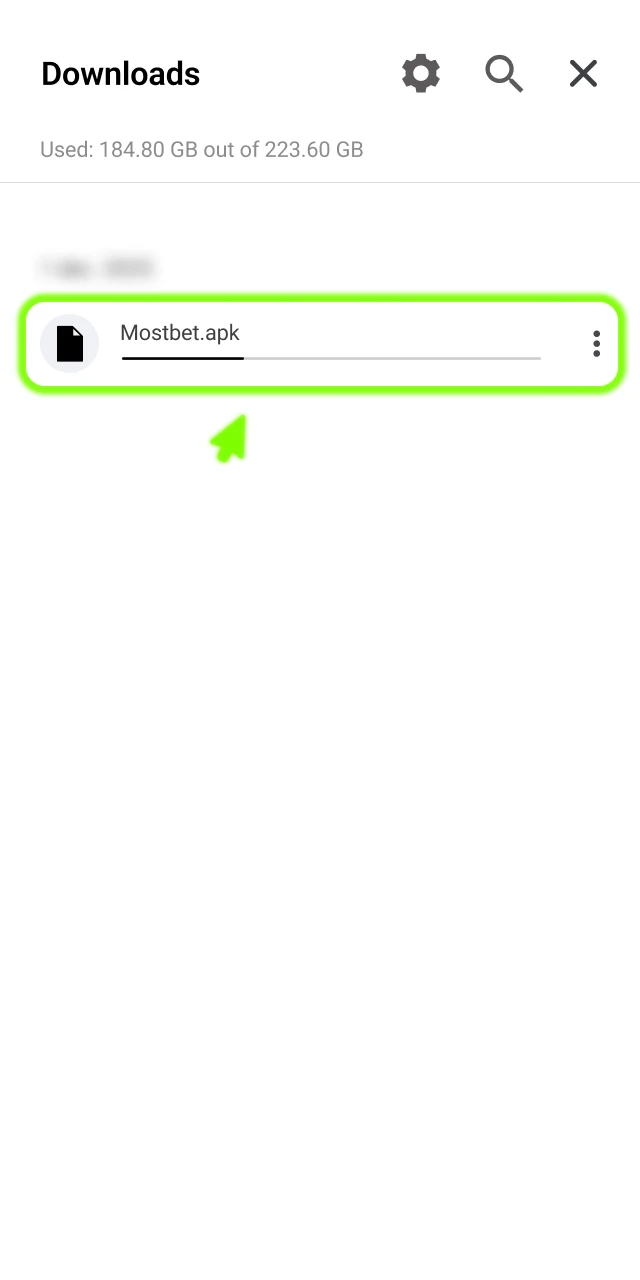 Start the Android installation by downloading the Mostbet App file.