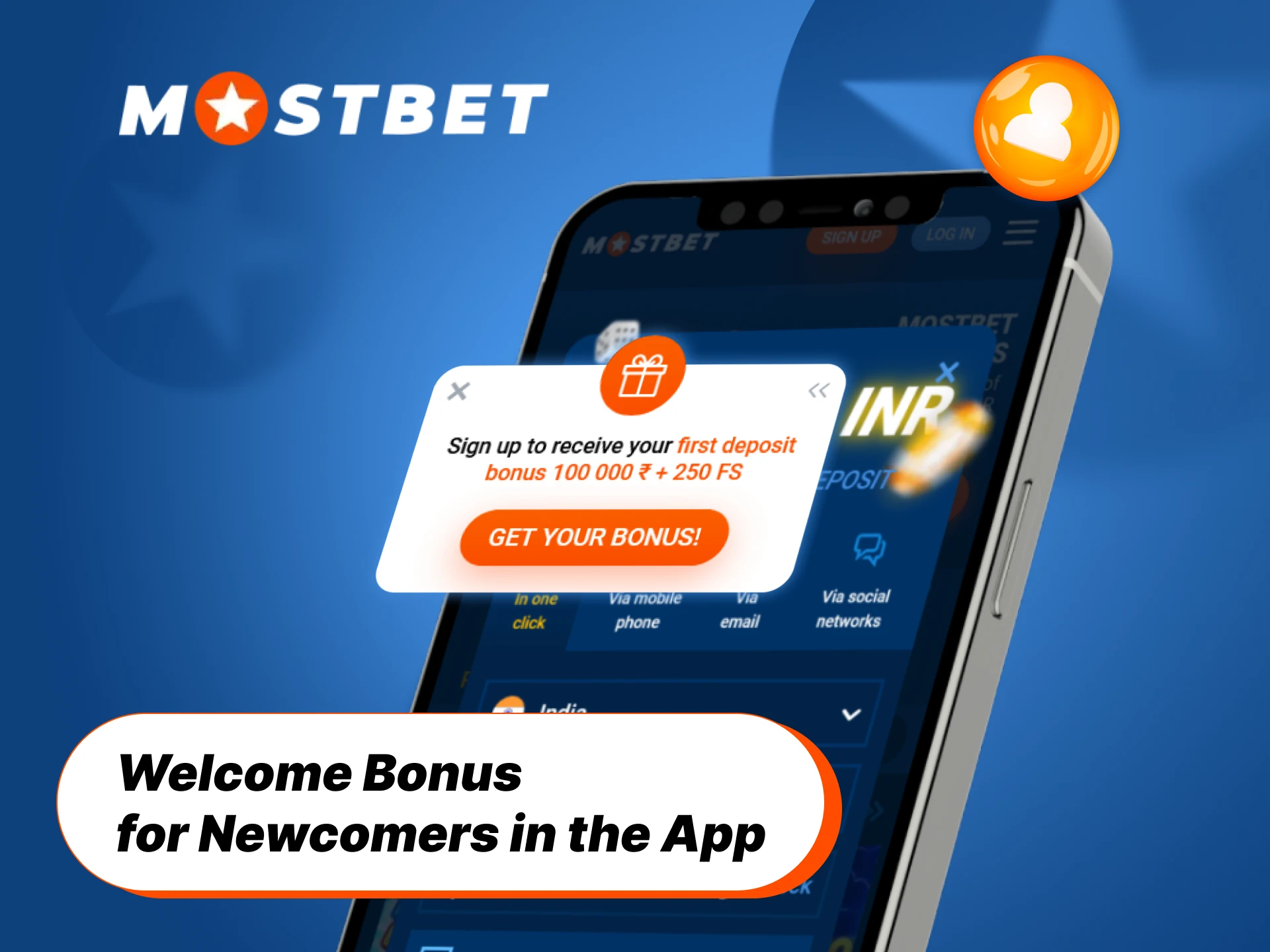 app welcome bonus in the app.
