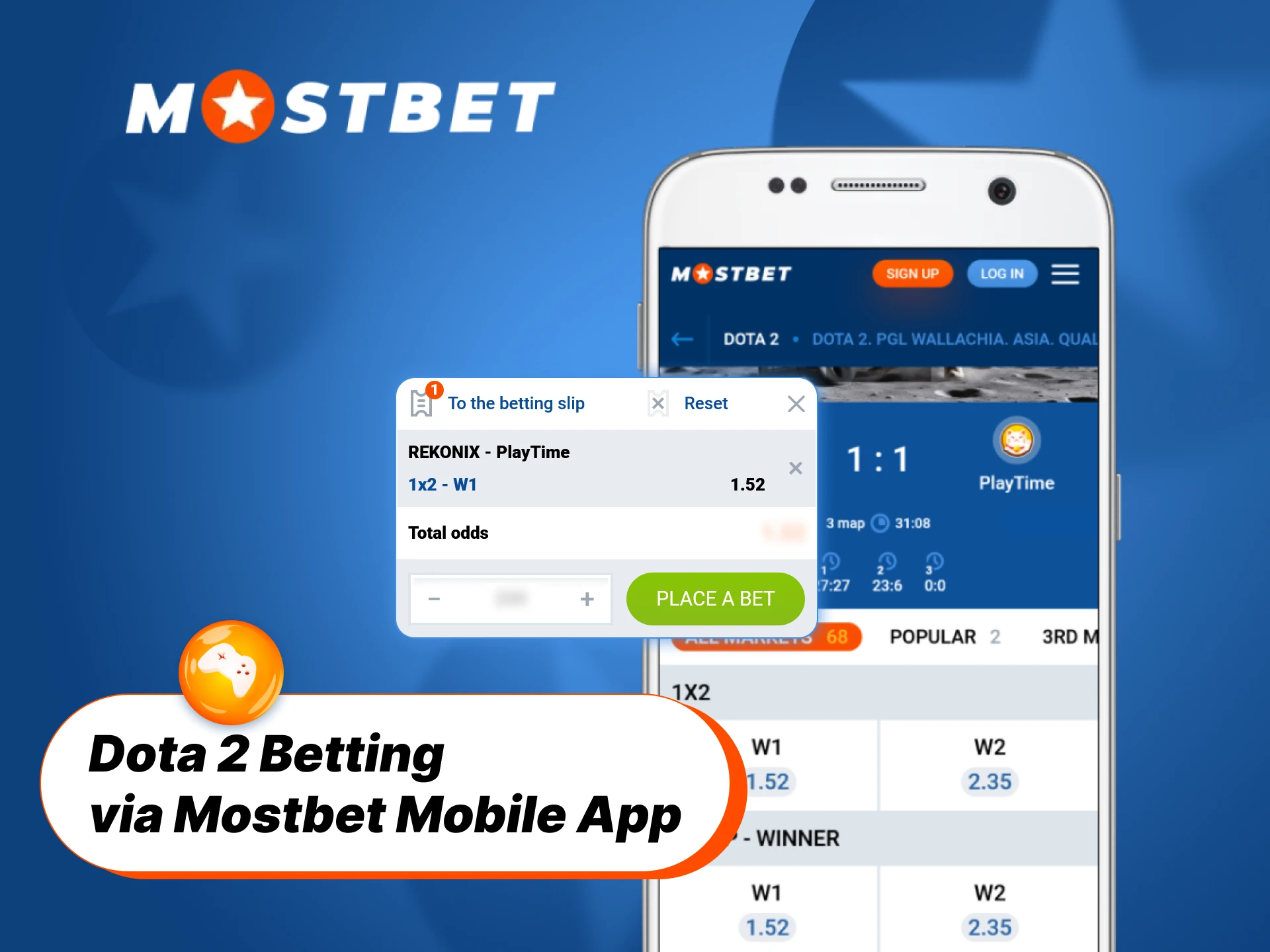 Use the Mostbet App to start betting on Dota 2 matches.