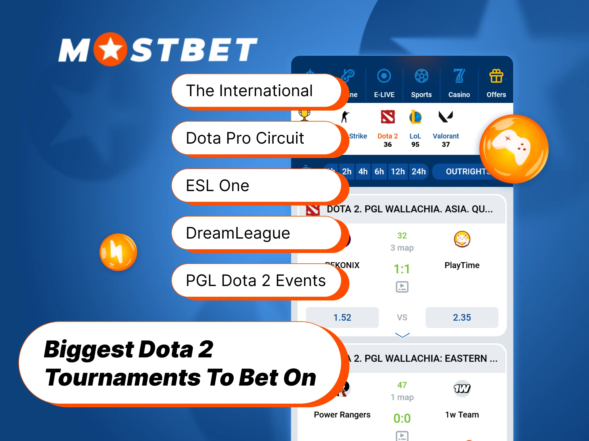 Bet on the most prestigious Dota 2 tournaments with Mostbet.