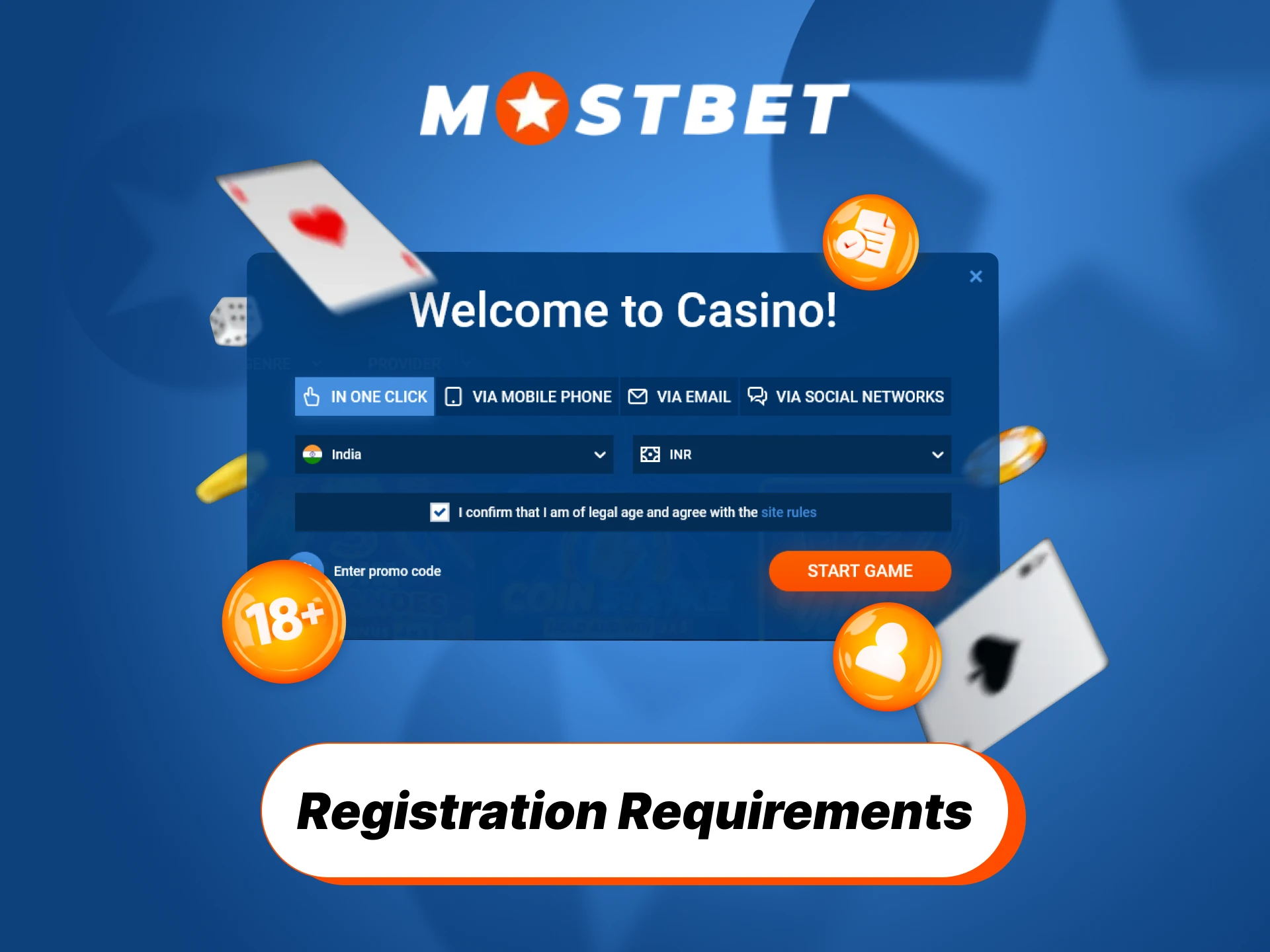 Complete the Mostbet registration process while following the requirements.